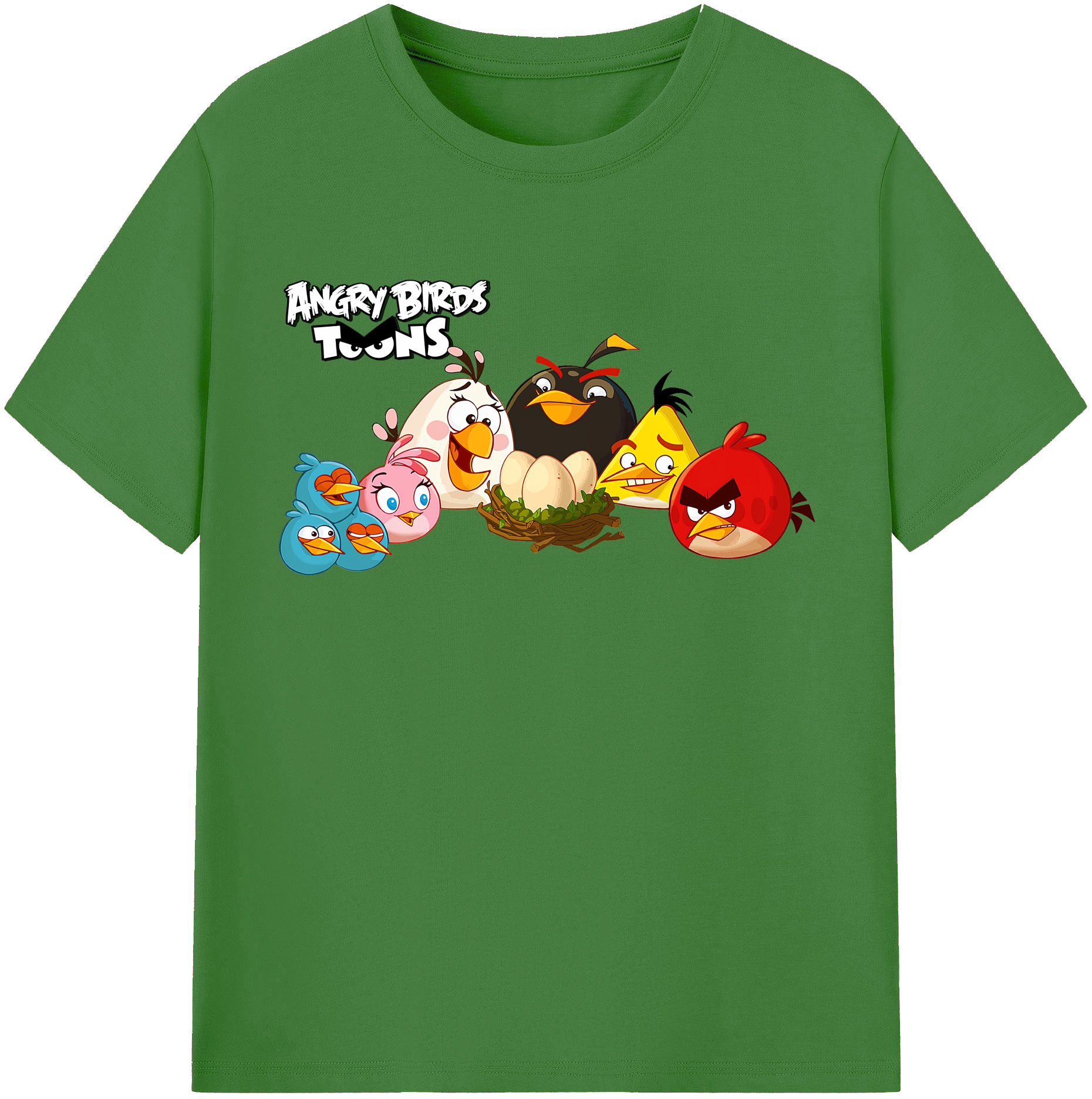 （画像用） Angry Birds アングリーバード レディースカジュアルプリントTシャツ（綿100％）